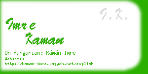 imre kaman business card