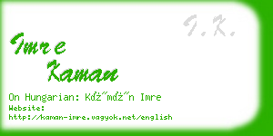 imre kaman business card